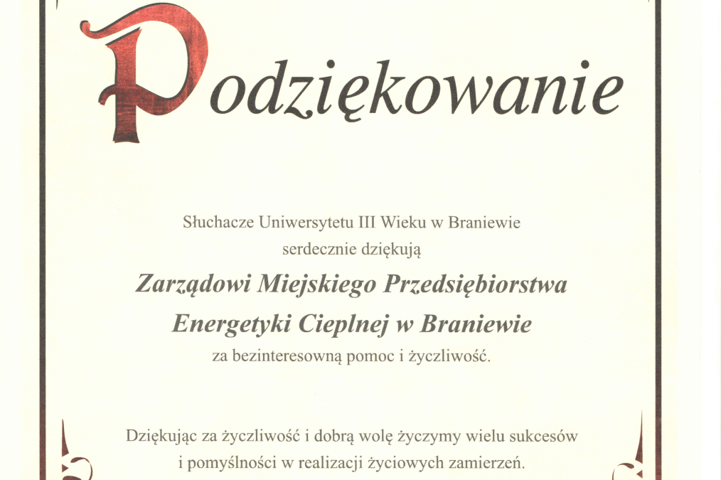 Podziękowania